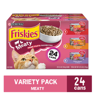 Friskies Cat Food Prime Filets Meaty Favorites Box - 24-5.5 Oz