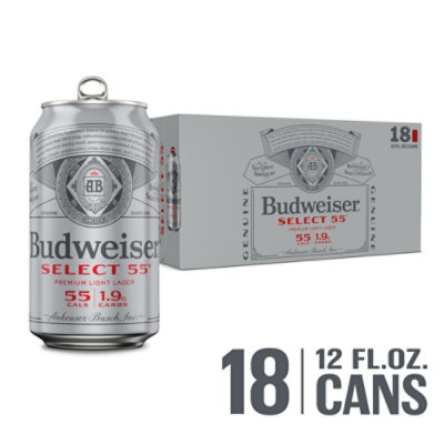 Budweiser Select 55 2.4% ABV Light Beer In Cans - 18-12 Fl. Oz