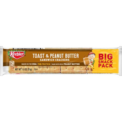 Keebler Sandwich Crackers Toast and Peanut Butter Single Serve Snack Crackers - 1.8 Oz - Image 1