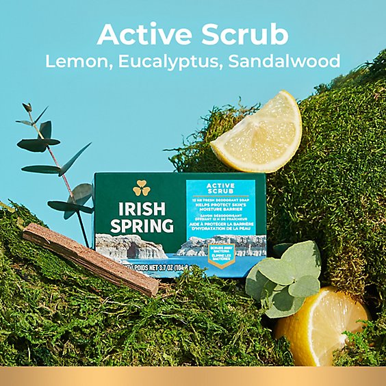 Irish Spring Deodorant Soap Bars Deep Action Scrub - 8-3.75 Oz