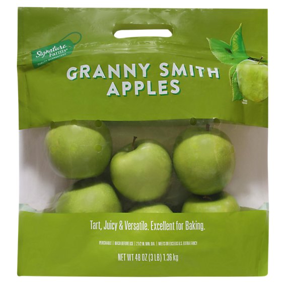 Signature Select/Farms Granny Smith Apples Prepacked Bag - 3 Lb