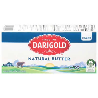 Darigold Butter Natural Unsalted 4 Quarters - 16 Oz