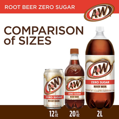 A&W Zero Sugar Root Beer Soda Bottles - 6-0.5 Liter - Image 3