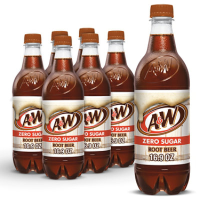 A&W Root Beer Zero Sugar Soda 12oz Cans, Pack of 24 