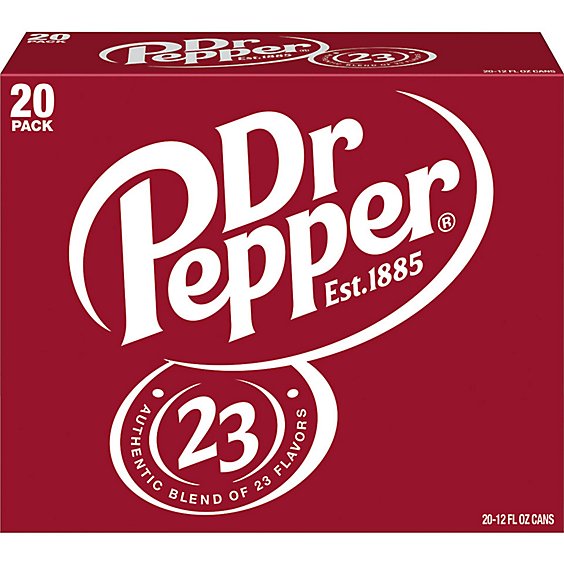 Dr Pepper Soda 12 fl oz cans 20 pack