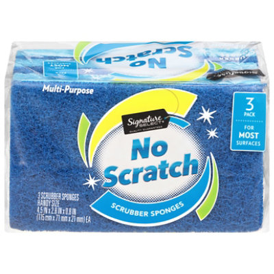 Signature SELECT No Scratch Multi Purpose Scrubber Sponges Handy Size - 3 Count - Image 2