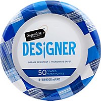 Signature SELECT Plates Paper Designer Coated 10.25 Inch Blue - 50 Count - Image 2
