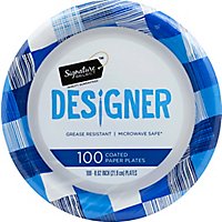 Signature SELECT Plates Paper Designer Coated 8.62 Inch Blue - 100 Count - Image 2