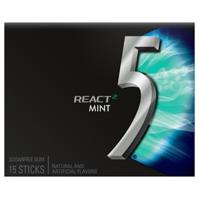 5 Gum React Mint Sugarfree Gum single pack - Image 3