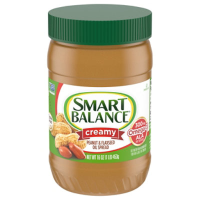 Smart Balance Peanut Butter Spread Creamy Natural Rich Roast - 16 Oz