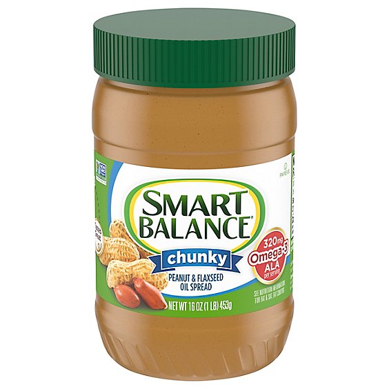 Smart Balance Peanut Butter Spread Chunky Natural Rich Roast - 16 Oz