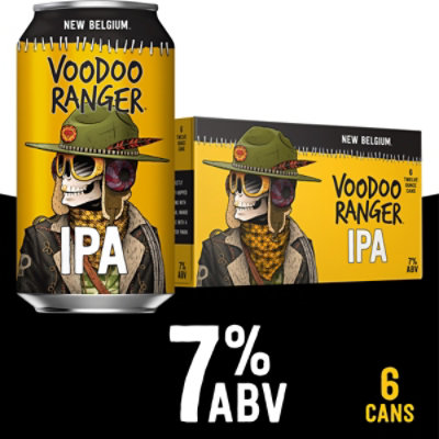 New Belgium Brewing Voodoo Ranger IPA Beer 7% ABV Cans - 6-12 Fl. Oz. - Image 1