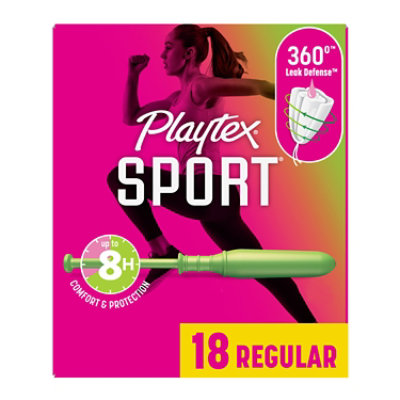 Playtex Sport Unscented Regular Absorbency Plastic Tampons - 18 Count -  Jewel-Osco