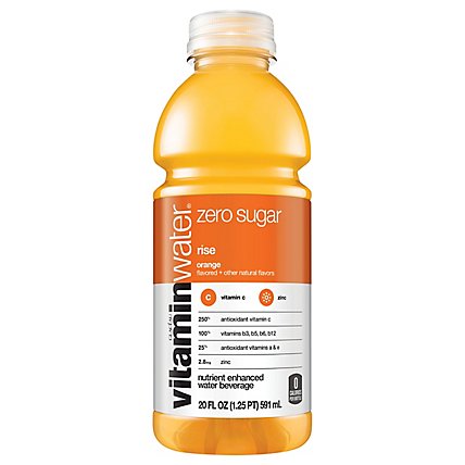 vitaminwater Zero Water Beverage Nutrient Enhanced Rise Orange - 20 Fl. Oz. - Image 2