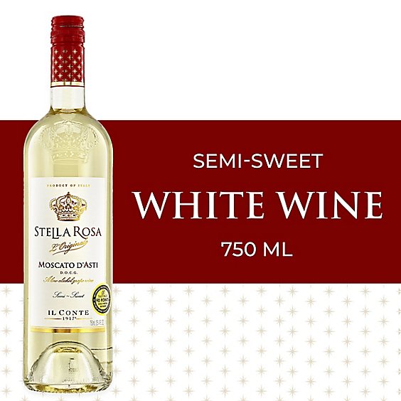 Stella Rosa Moscato DAsti DOCG Semi Sweet White Wine - 750 Ml