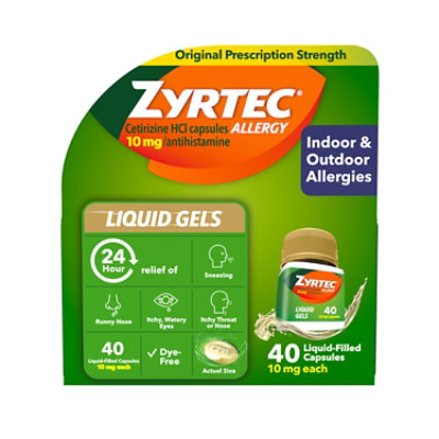 Zyrtec Allergy Adult Liquid Gels - 40 Count - Image 1