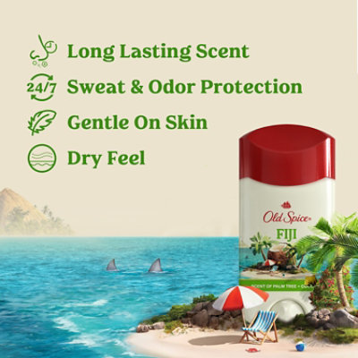 Old Spice Fiji With Palm Tree Invisible Solid Antiperspirant Deodorant For Men - 2.6 Oz - Image 2