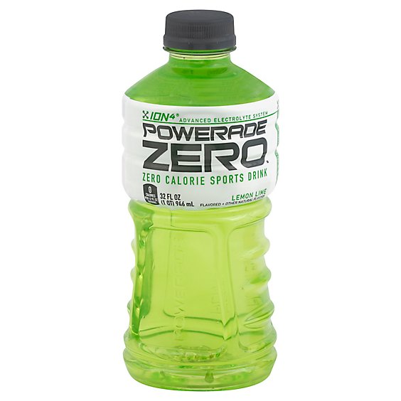 POWERADE Sports Drink Electrolyte Enhanced Zero Sugar Lemon Lime - 32 Fl. Oz.