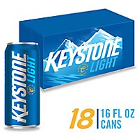 Keystone Light Beer American Style Light Lager 4.1% ABV Cans - 18-16 Fl. Oz. - Image 1