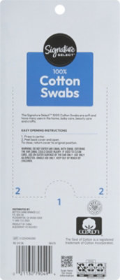 Signature Select/Care Cotton Swabs 100% Pure Double Tipped - 750 Count - Image 4