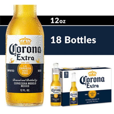 Corona Extra Lager Mexican Beer 4.6% ABV Bottle - 18-12 Fl. Oz. - Image 1