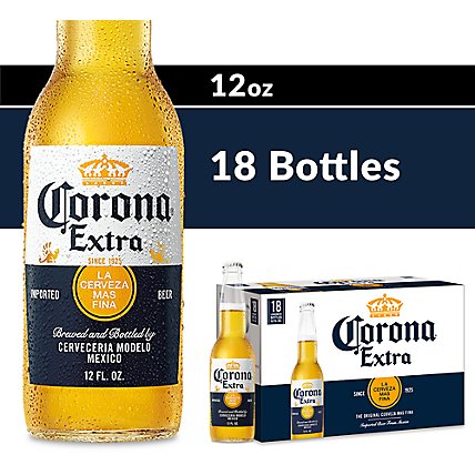 Corona Extra Lager Mexican Beer 4.6% ABV Bottle - 18-12 Fl. Oz. - Image 1