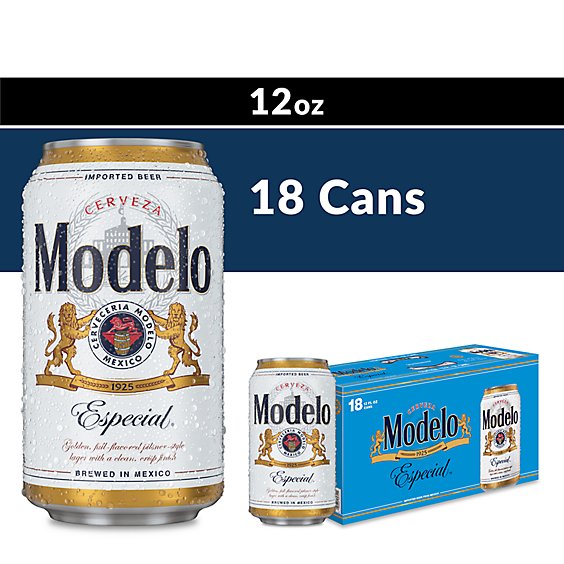 Modelo Especial Mexican Lager Beer Cans 4.4% ABV - 18-12 Fl. Oz.