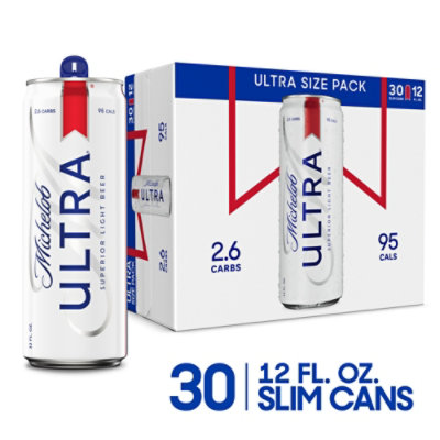 Michelob ULTRA Light Beer 4.2% ABV In Cans - 30-12 Fl. Oz. - Image 1