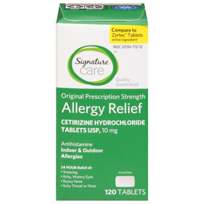 Signature Select/Care Allergy Relief Cetirizine Hydrochloride 10mg Antihistamine Tablet - 120 Count - Image 3