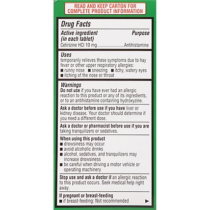 Signature Care Allergy Relief Cetirizine Hydrochloride 10mg Antihistamine Tablet - 120 Count - Image 5