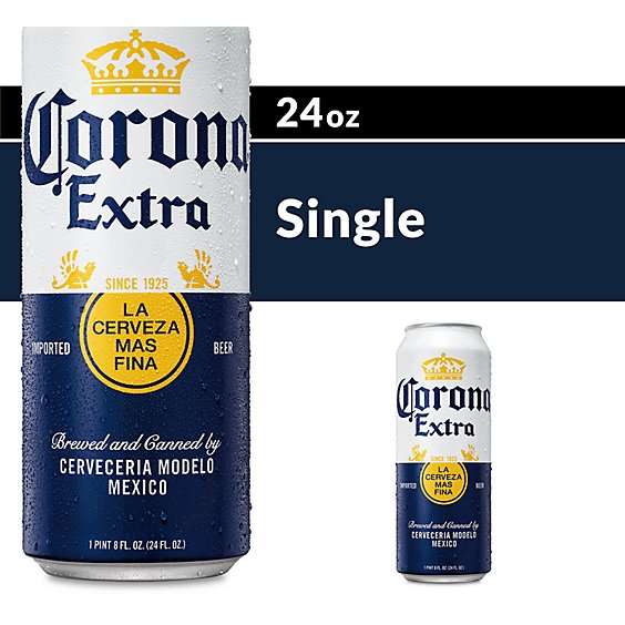 Corona Extra Lager Mexican Beer Can 4.6% ABV - 24 Fl. Oz.