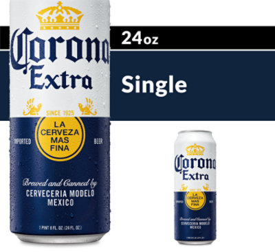 Corona Extra Mexican Lager Beer 4.6% ABV Can - 24 Fl. Oz.