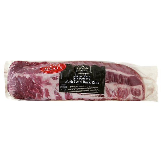 Signature SELECT Pork Loin Back Ribs Extra Meaty Previously Frozen - 3.25 Lb