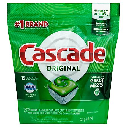 Cascade Complete Dishwasher Detergent ActionPacs Fresh Scent Pouch - 25 Count - Image 1