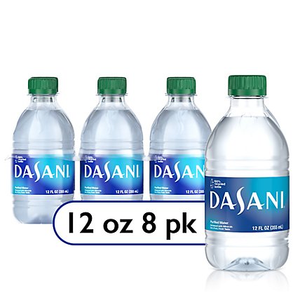 Dasani Water Purified Enhanced With Minerals Bottled 8 Count - 12 Fl. Oz. - Image 1