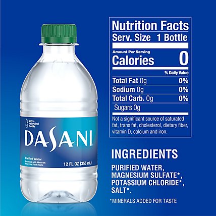 Dasani Water Purified Enhanced With Minerals Bottled 8 Count - 12 Fl. Oz. - Image 4