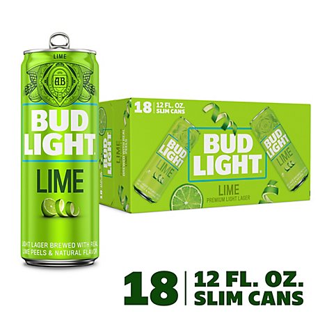 Bud Light Lime Beer Cans - 18-12 Fl. Oz.