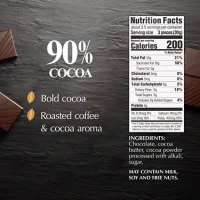 Lindt EXCELLENCE 90% Cocoa Dark Chocolate Candy Bar - 3.5 Oz - Image 4