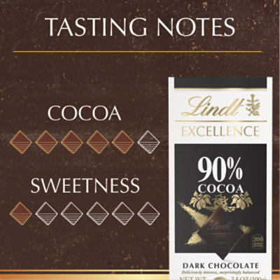 Lindt EXCELLENCE 90% Cocoa Dark Chocolate Candy Bar - 3.5 Oz - Image 5