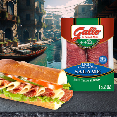 Gallo Salame Deli Thin Sliced Light Italian Dry Salame - 15.2 Oz - Image 2