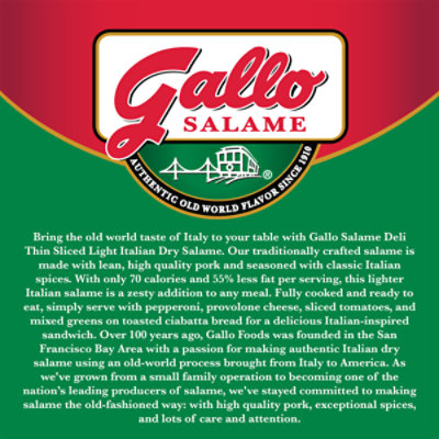 Gallo Salame Deli Thin Sliced Light Italian Dry Salame - 15.2 Oz - Image 3