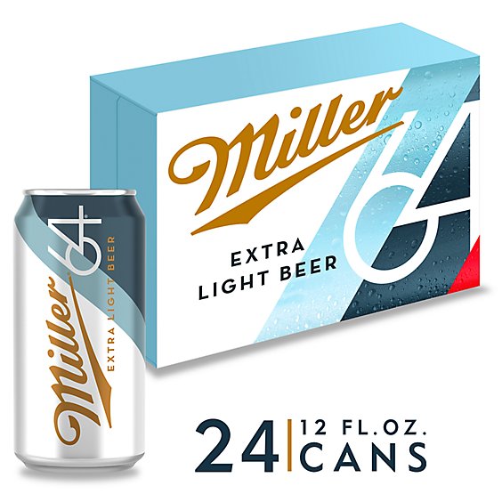 Miller64 Beer American Style Light Lager 2.8% ABV Cans - 24-12 Fl. Oz.