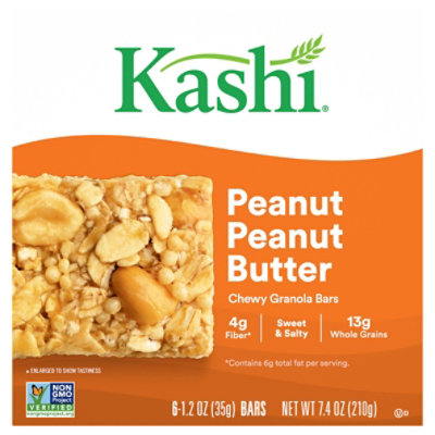Kashi Chewy Granola Bars Fiber Bars Peanut Peanut Butter 6 Count - 7.4 Oz - Image 3