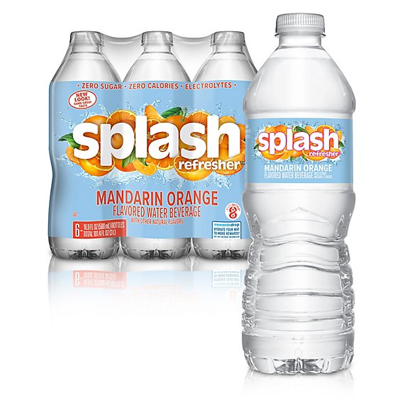 Splash Blast Flavored Water Mandarin Orange - 6-16.9 Fl. Oz.