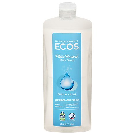 ECOS Dishmate Dish Liquid Free & Clear Bottle - 25 Fl. Oz.