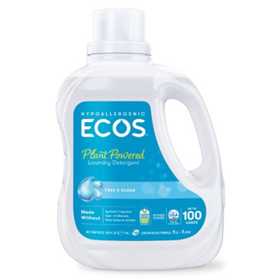 ECOS Laundry Detergent Liquid With Built In Fabric Softener 2X Free & Clear Jug
