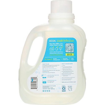 ECOS Laundry Detergent Liquid With Built In Fabric Softener 2X Free & Clear Jug - 100 Fl. Oz. - Image 5
