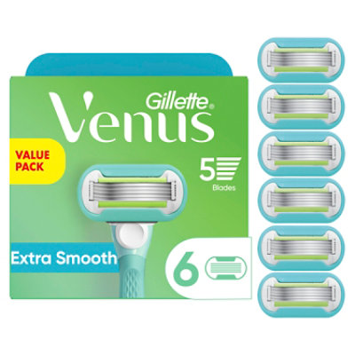 Gillette Venus Extra Smooth Womens Razor Blade Refills - 6 Count