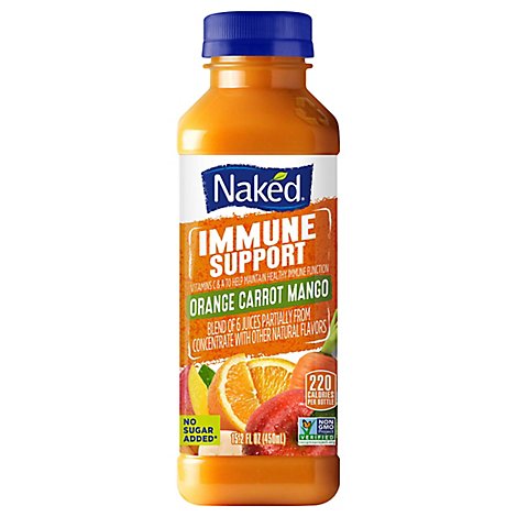 Naked Juice Orange Carrot 100% Juice Smoothie 15.2 fl oz 