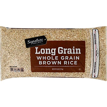 Signature SELECT Rice Brown Whole Grain Long Grain - 5 Lb - Image 2